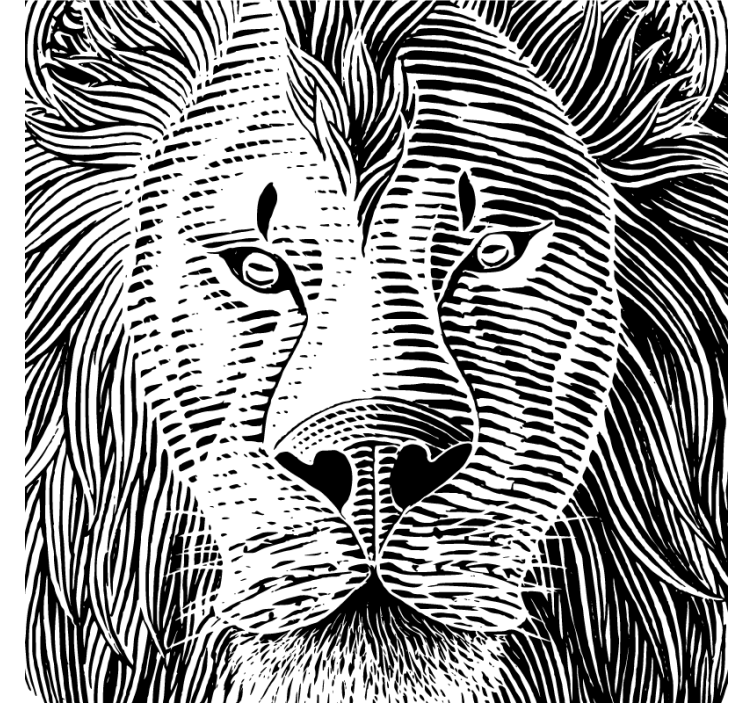 Detailed lion illustration podstavek za kozarce - TenStickers