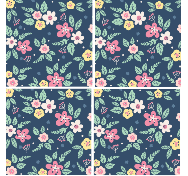 Floral patterned design sodobni podstavki za kozarce - TenStickers