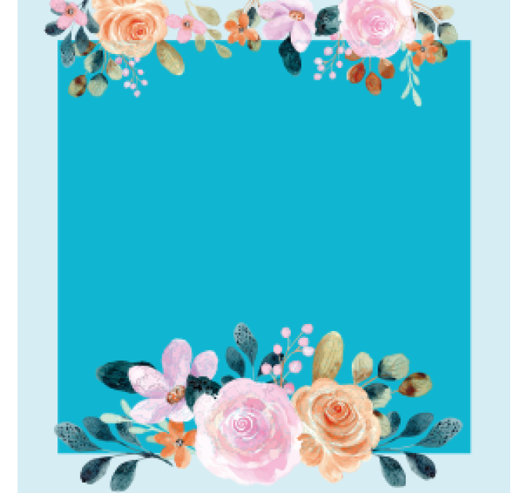 Floral accent rectangle personalizirani podstavki - TenStickers