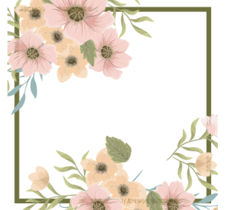 Floral border frame podstavki za kozarce sodobni - TenStickers