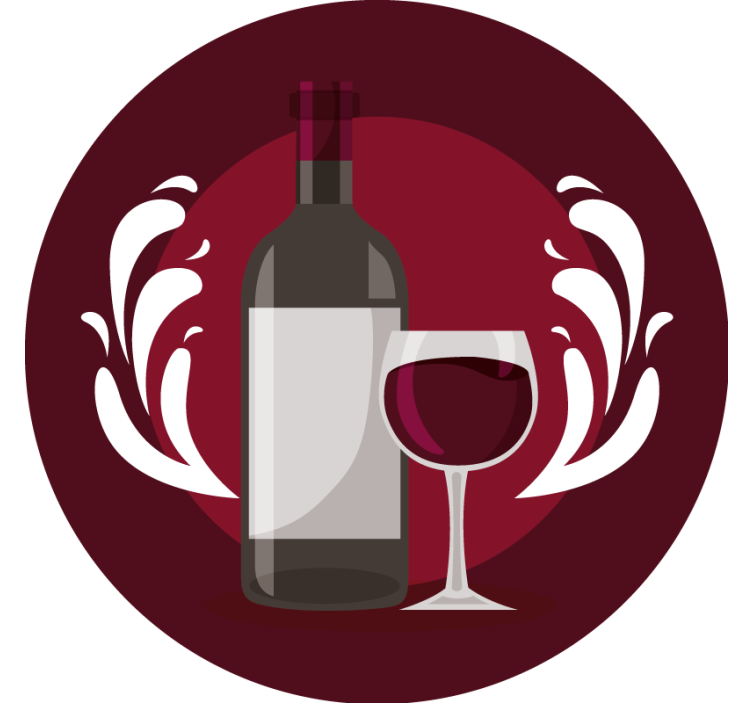 Wine bottle and glass podstavek za kozarce - TenStickers