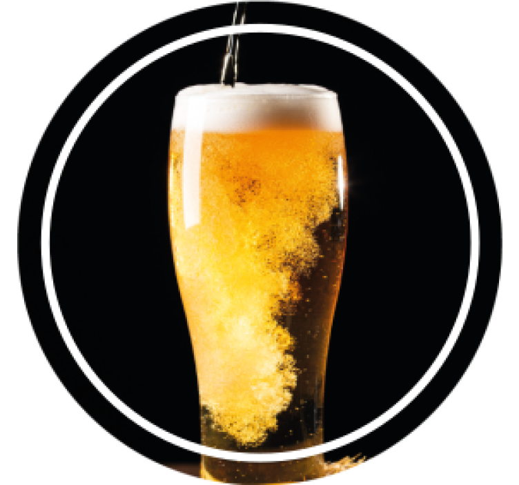 Bubbly beer in glass podstavek za kozarce - TenStickers