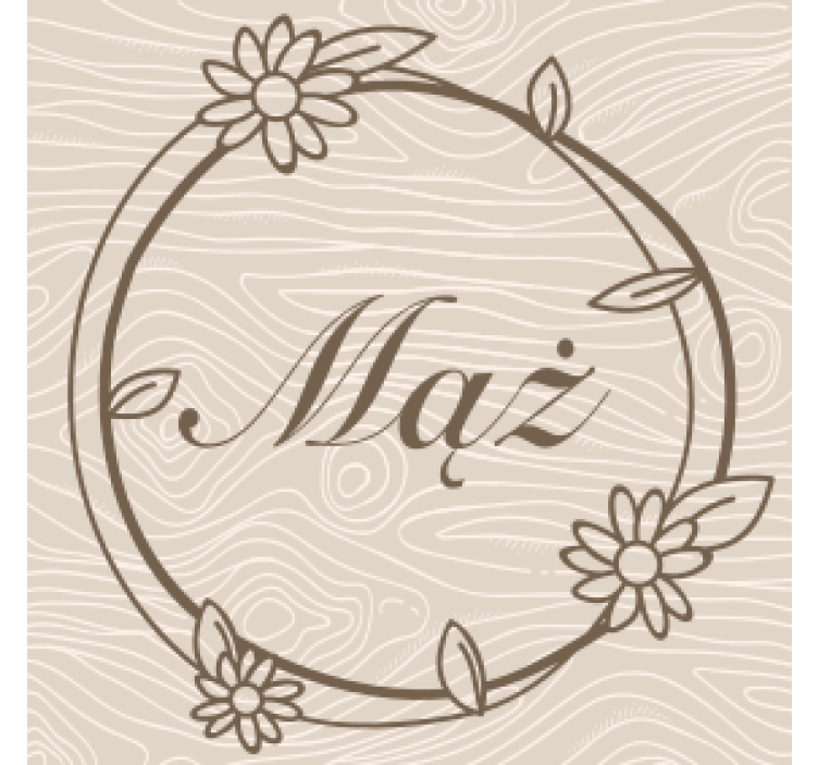 Floral frame monogram personalizirani podstavki - TenStickers