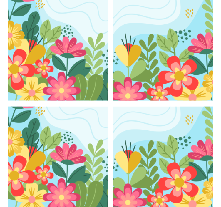 Lively blossom composition podstavki za kozarce moderno - TenStickers