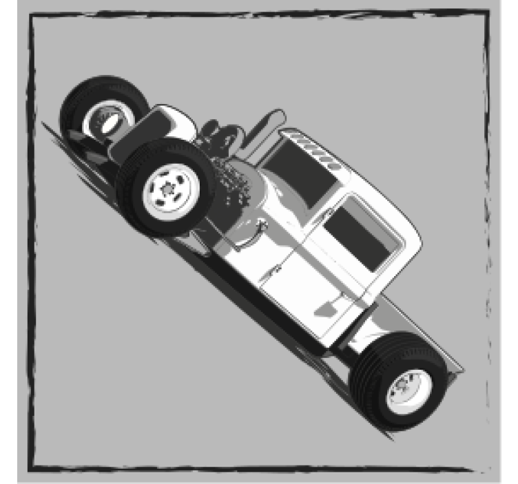 Timeless hot rod depiction geeky podstavek za kozarce - TenStickers