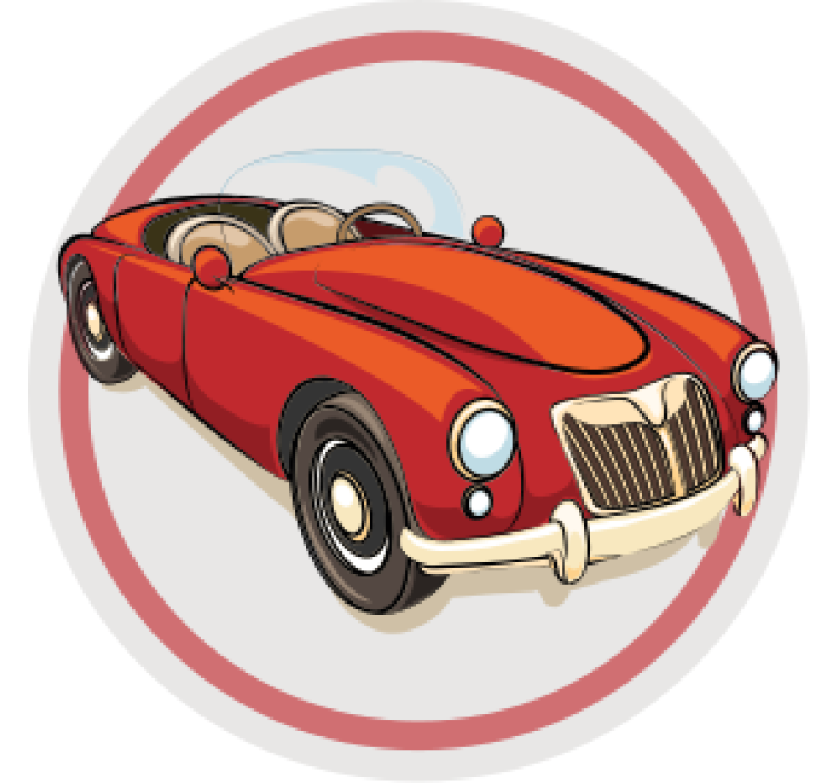 Vintage red sports car podstavek za kozarce - TenStickers