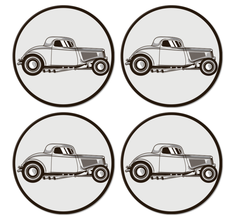 Classic car silhouette geeky podstavek za kozarce - TenStickers