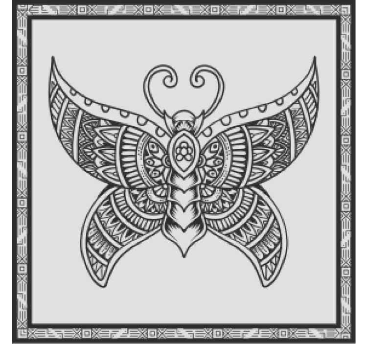 Intricate butterfly motif podstavki za kozarce vintage - TenStickers