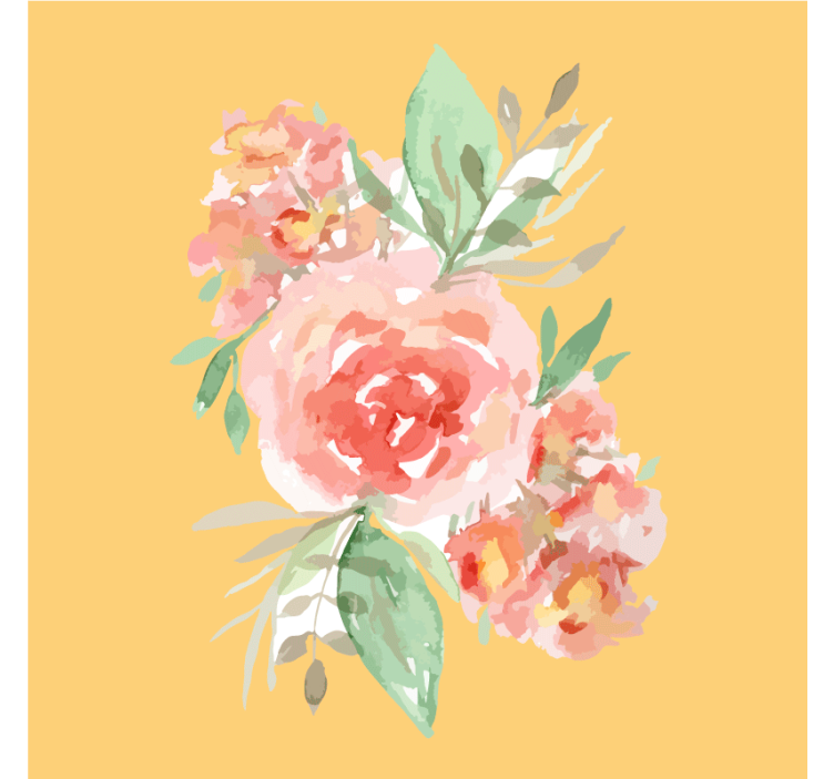 Floral watercolor bouquet podstavki za kozarce - TenStickers