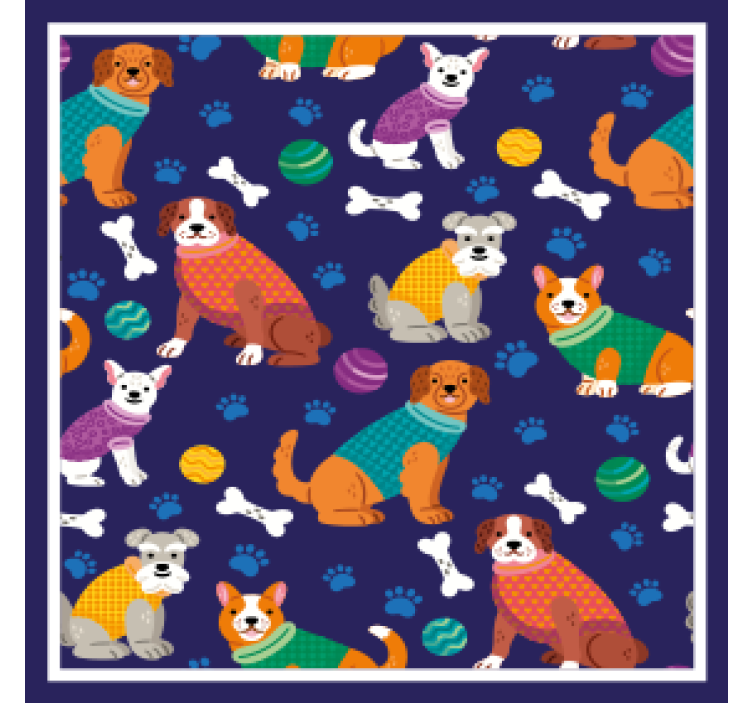 Colorful dog patterns personalizirani podstavki - TenStickers