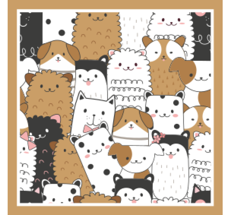 Cute animal faces pattern podstavek za kozarce - TenStickers