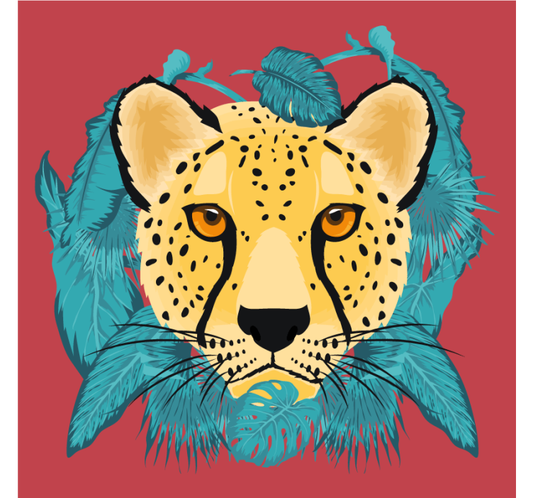 Stylized leopard illustration geeky podstavek za kozarce - TenStickers