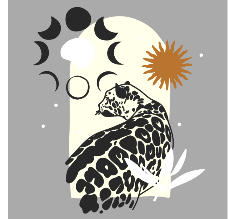 Elegant leopard silhouette geeky podstavek za kozarce - TenStickers