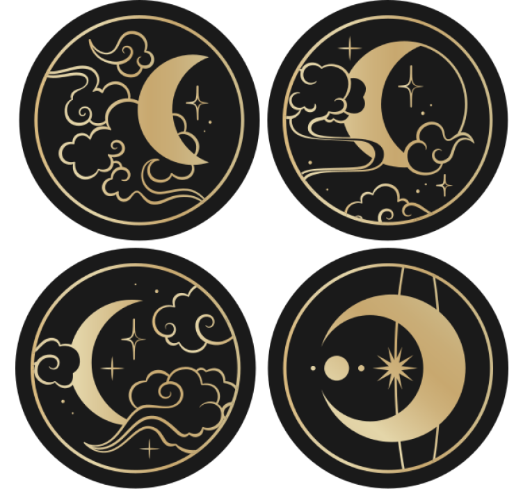Celestial moon patterns geeky podstavek za kozarce - TenStickers