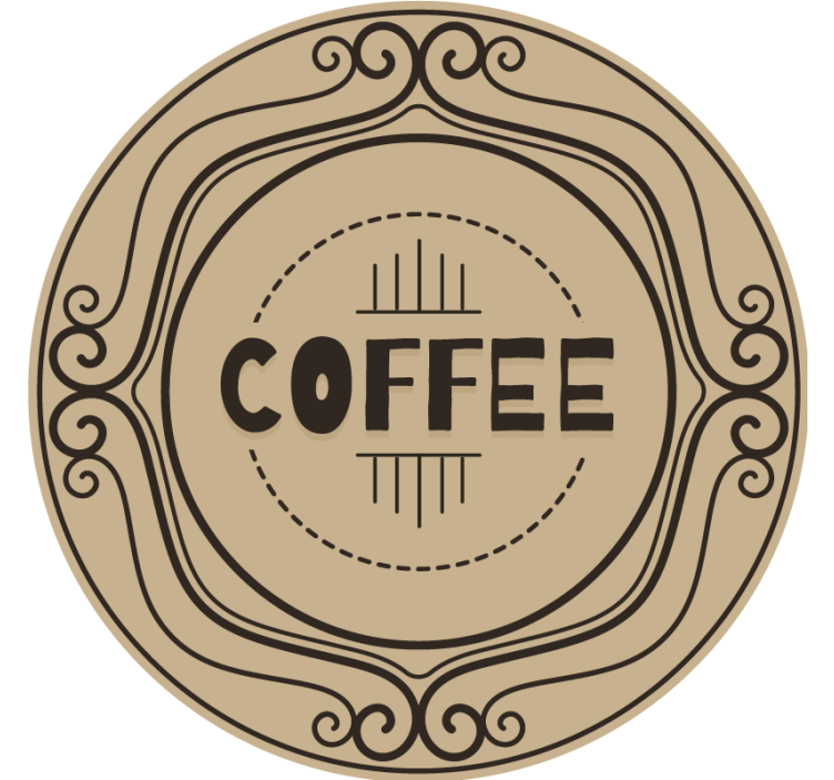 Elegant coffee circular emblem personalizirani podstavki - TenStickers