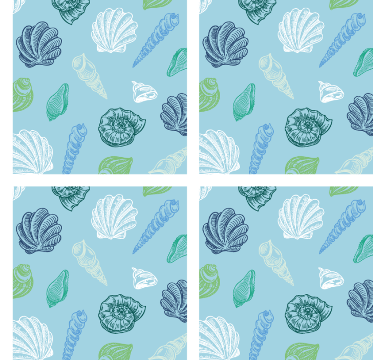 Seashell patterns motif podstavki s teksturnim učinkom - TenStickers