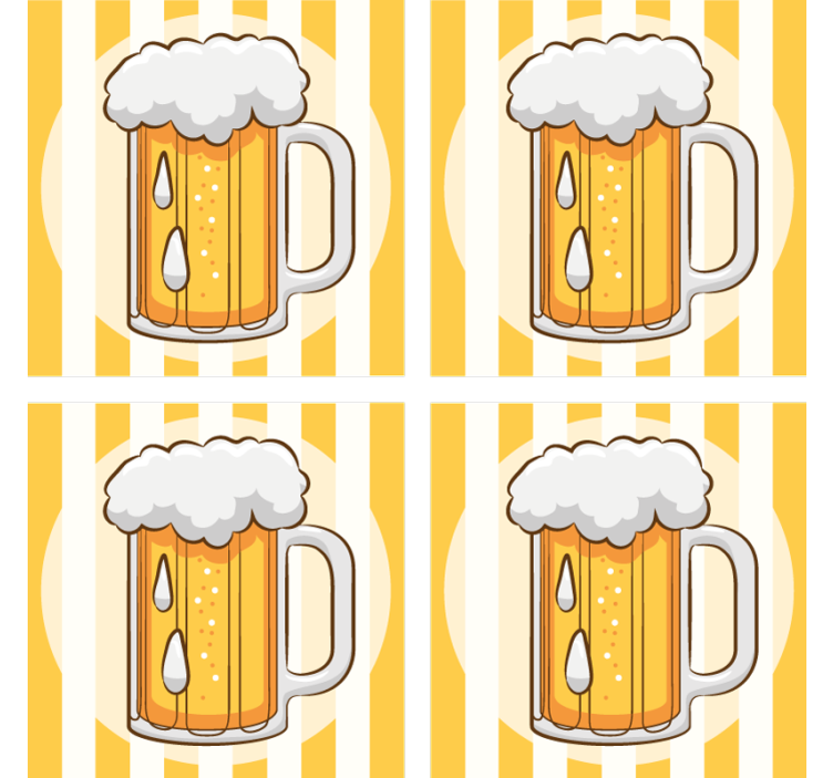 Illustrated beer mug s podstavkom za kozarce pivski - TenStickers