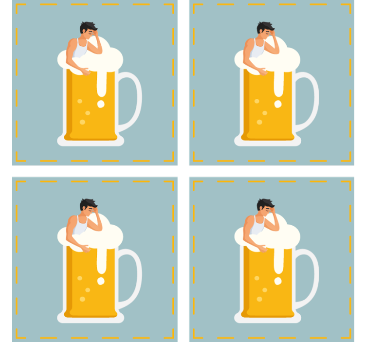 Relaxing beer mug illustration podstavek za kozarce - TenStickers