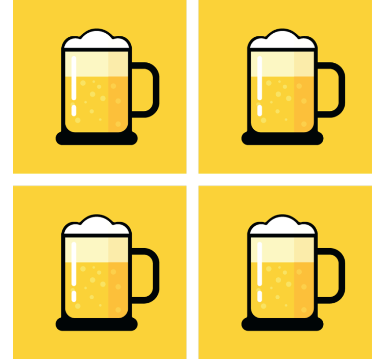 Yellow beer mug illustration podstavek za kozarce - TenStickers