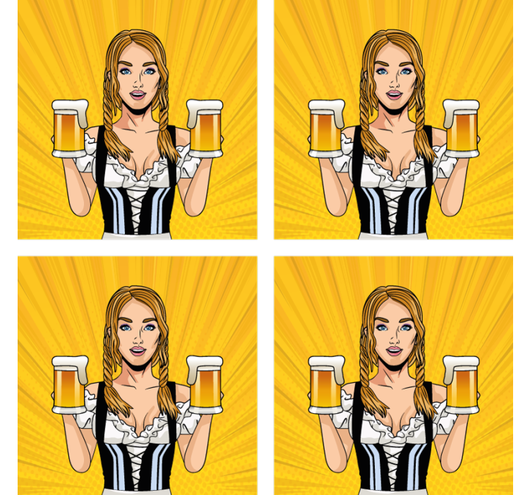 Cheerful woman holding beers s podstavkom za kozarce - TenStickers