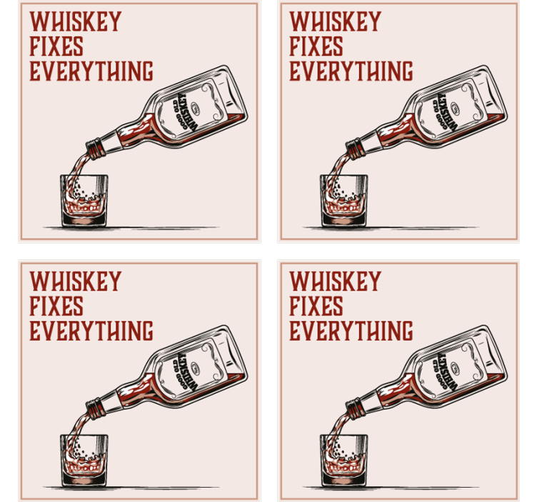 Whiskey pouring visual podstavek za kozarce s citati - TenStickers