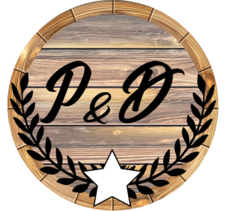 Wooden barrel initials personalizirani podstavki - TenStickers