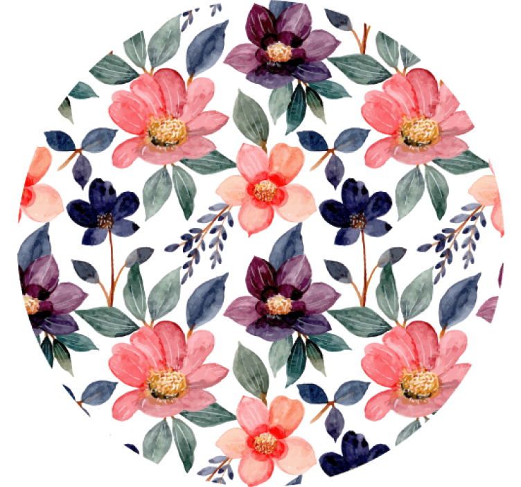 Floral pattern splash geeky podstavek za kozarce - TenStickers