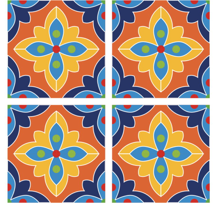 Vibrant floral illustration podstavki s teksturo - TenStickers