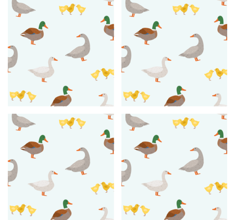 Whimsical duck patterns personalizirani podstavki - TenStickers