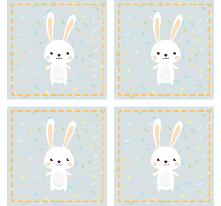 Cute bunny character podstavek za kozarce - TenStickers