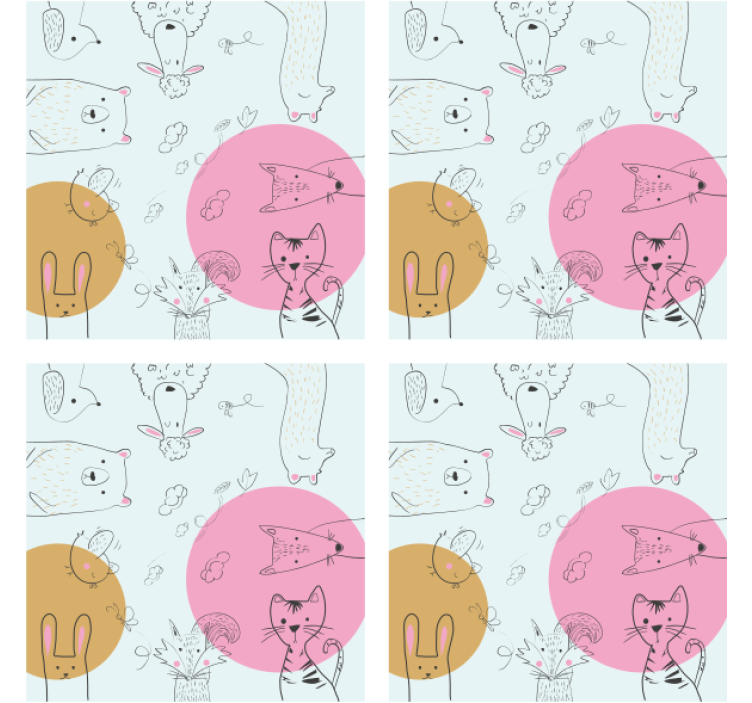 Whimsical animal illustrations podstavek za kozarce - TenStickers