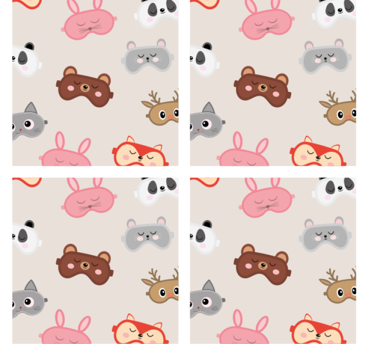 Adorable animal faces collection podstavek za kozarce - TenStickers