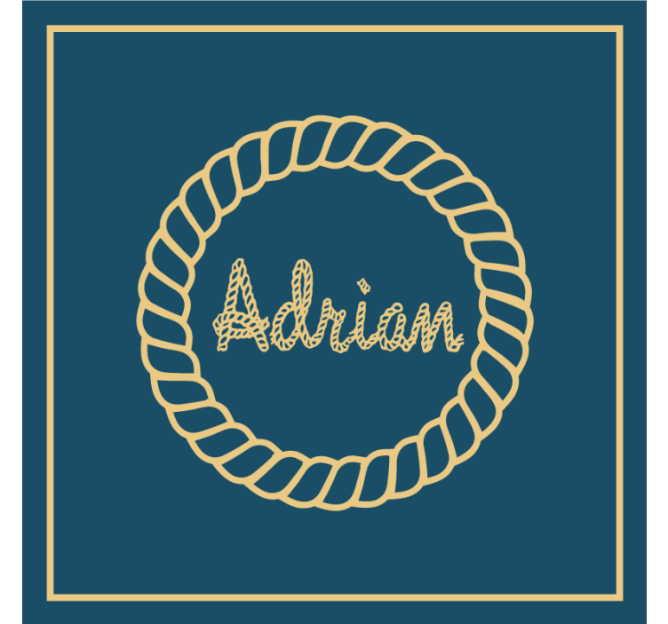 Rope circle monogram personalizirani podstavki - TenStickers