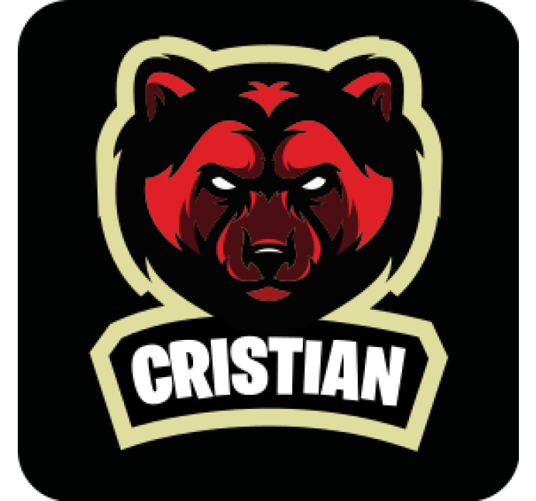 Bear emblem with name podstavek za kozarce s citati - TenStickers