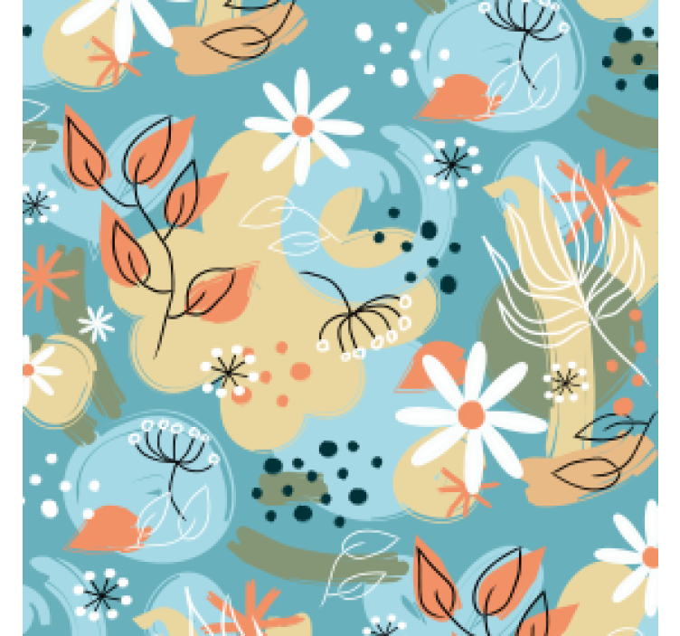 Floral motif background podstavke za kozarce sodobni - TenStickers