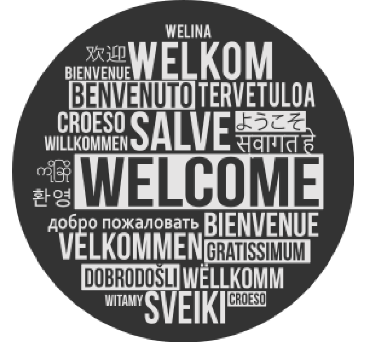 Welcome multilingual greeting podstavek za kozarce - TenStickers