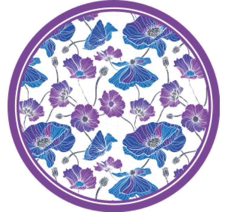 Floral motif with purple accents podstavki za kozarce - TenStickers