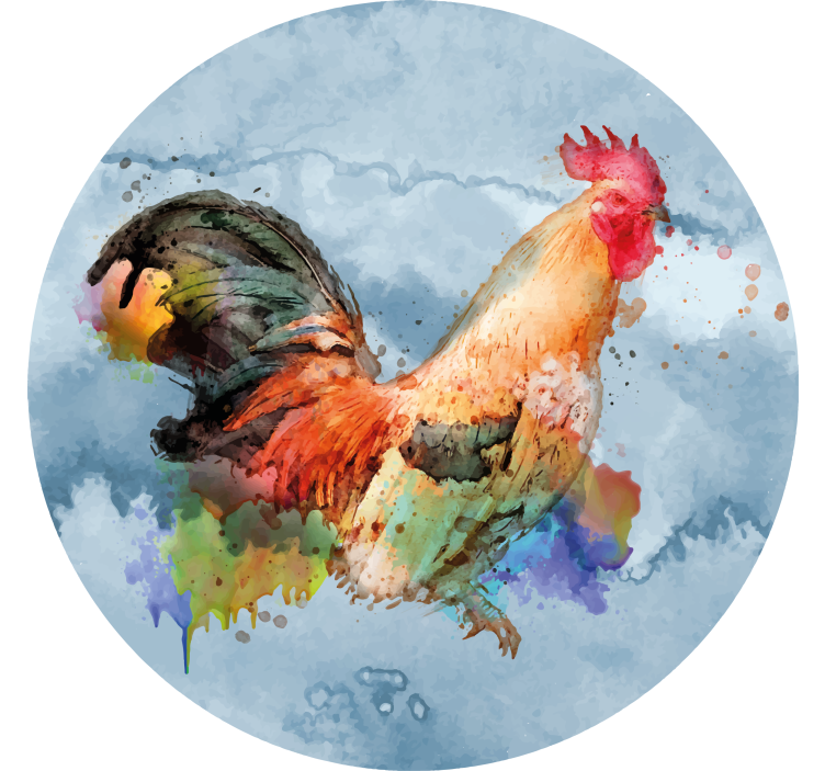 Vibrant rooster illustration geeky podstavek za kozarce - TenStickers