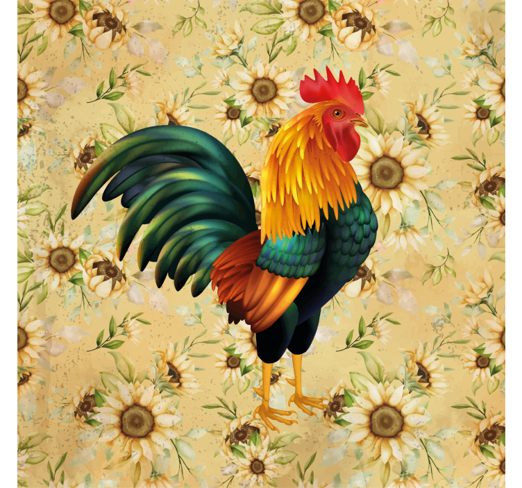 Colorful rooster illustration podstavek za kozarce - TenStickers
