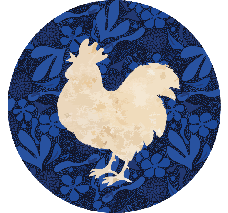 Rooster floral silhouette podstavki za kozarce vintage - TenStickers