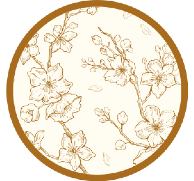 Floral engraved wood podstavki za kozarce vintage - TenStickers