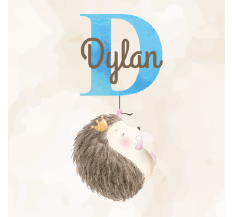Hedgehog with brown font personalizirani podstavki - TenStickers