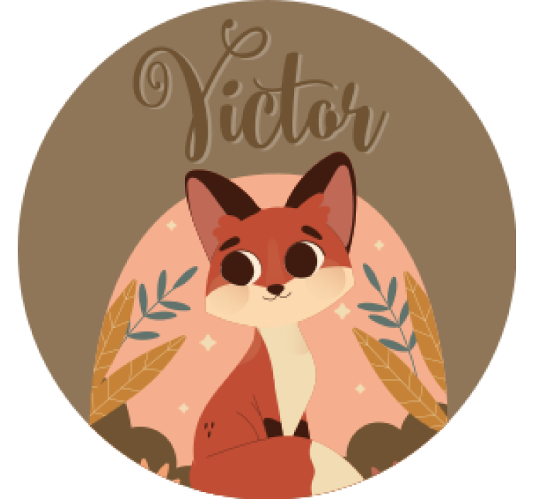 Cute fox character personalizirani podstavki za kozarce - TenStickers