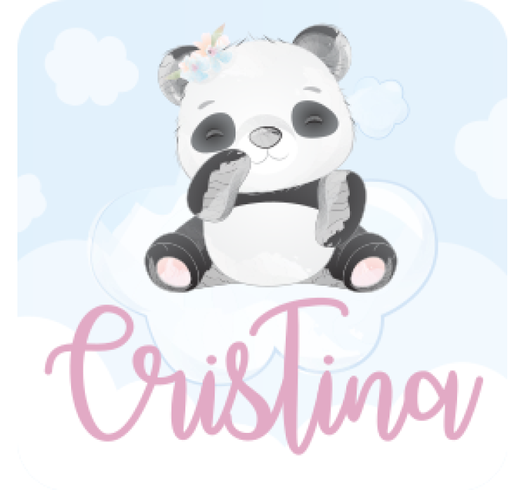 Whimsical panda character personalizirani podstavki - TenStickers