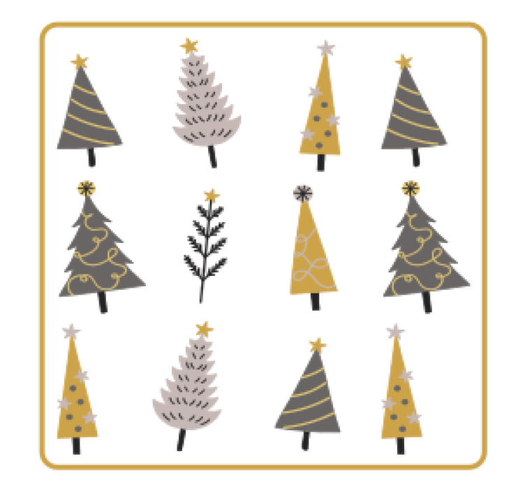 Stylized christmas trees božične podstavke za kozarce - TenStickers