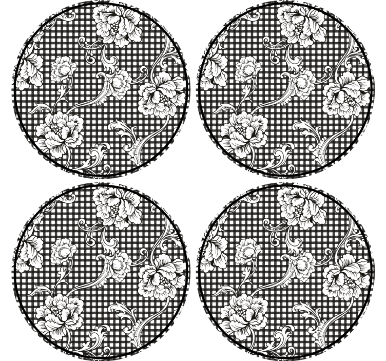 Floral gingham pattern podstavki s teksturnim učinkom - TenStickers