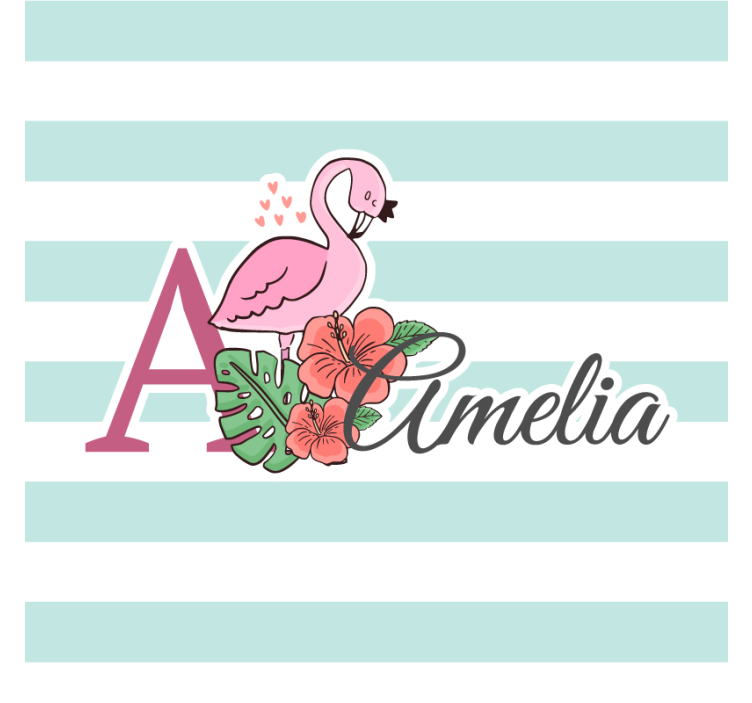 Personalized flamingo floral personalizirani podstavki - TenStickers