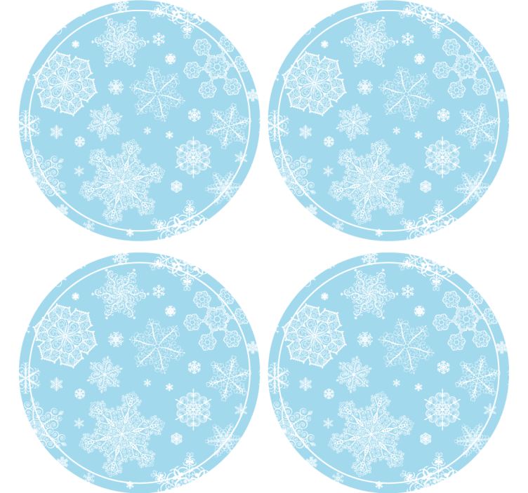 Snowflake pattern circle božične podstavke za kozarce - TenStickers