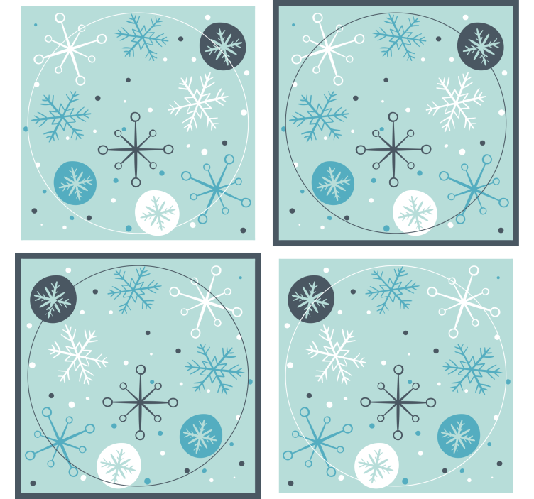 Snowflake patterns collection božični podstavki za kozarce - TenStickers
