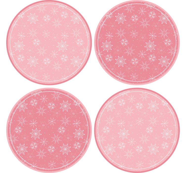 Snowflake pattern set božične podstavke za kozarce - TenStickers